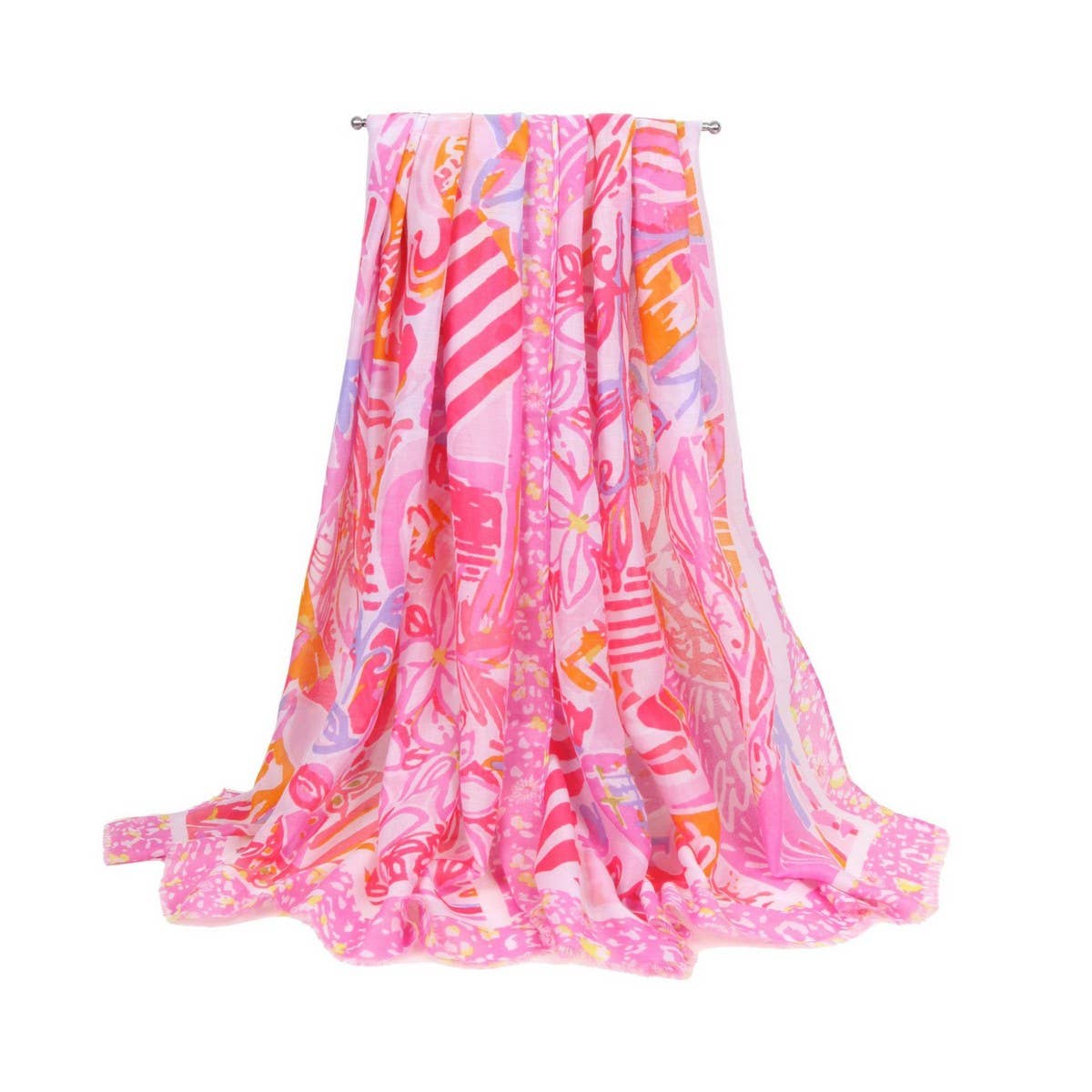 Uv Protection Silk Scarf Floral Beach Shawl_Cwasc0677