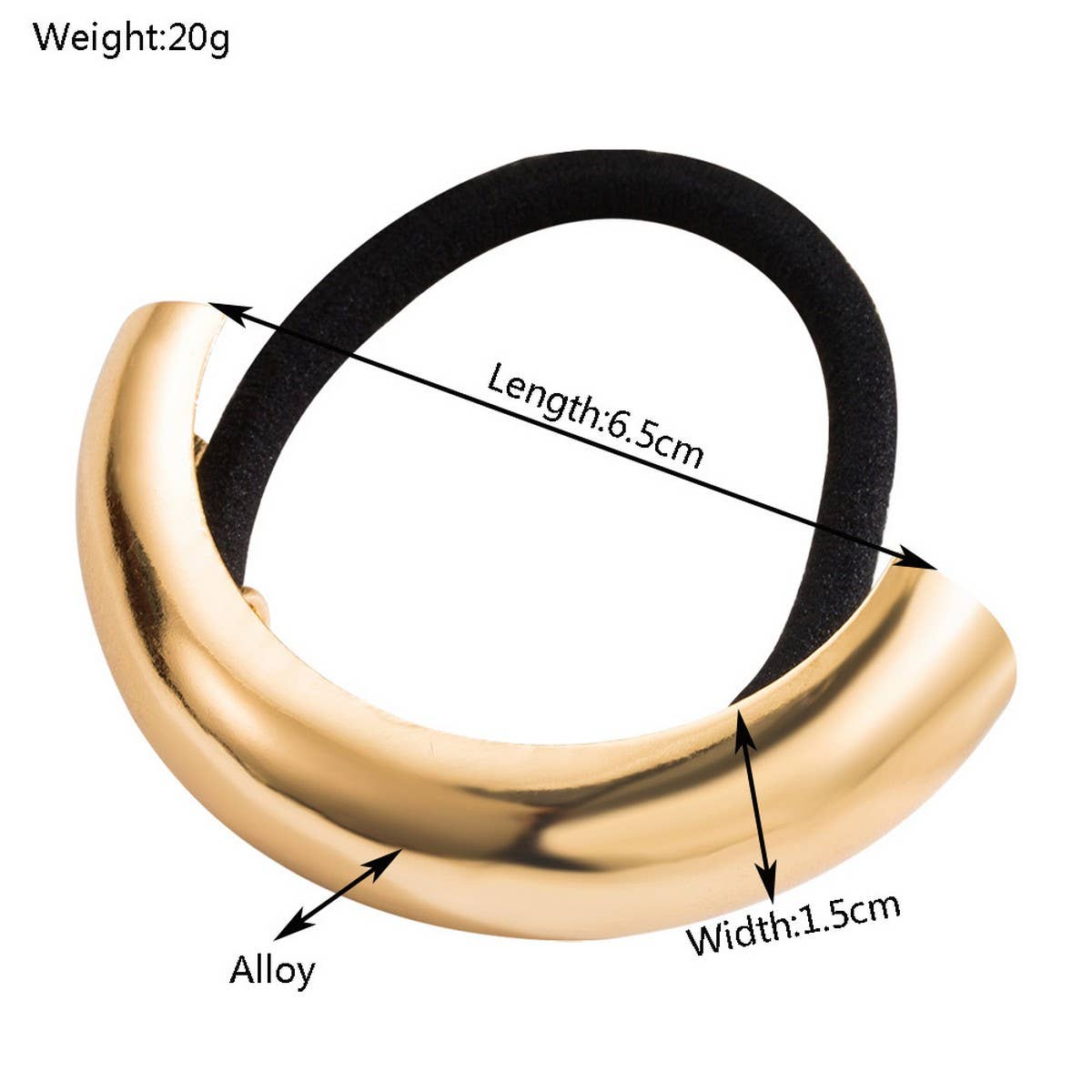 MINIMALIST METAL TUBE ELASTIC HAIR TIE BAND_CWAHA6195