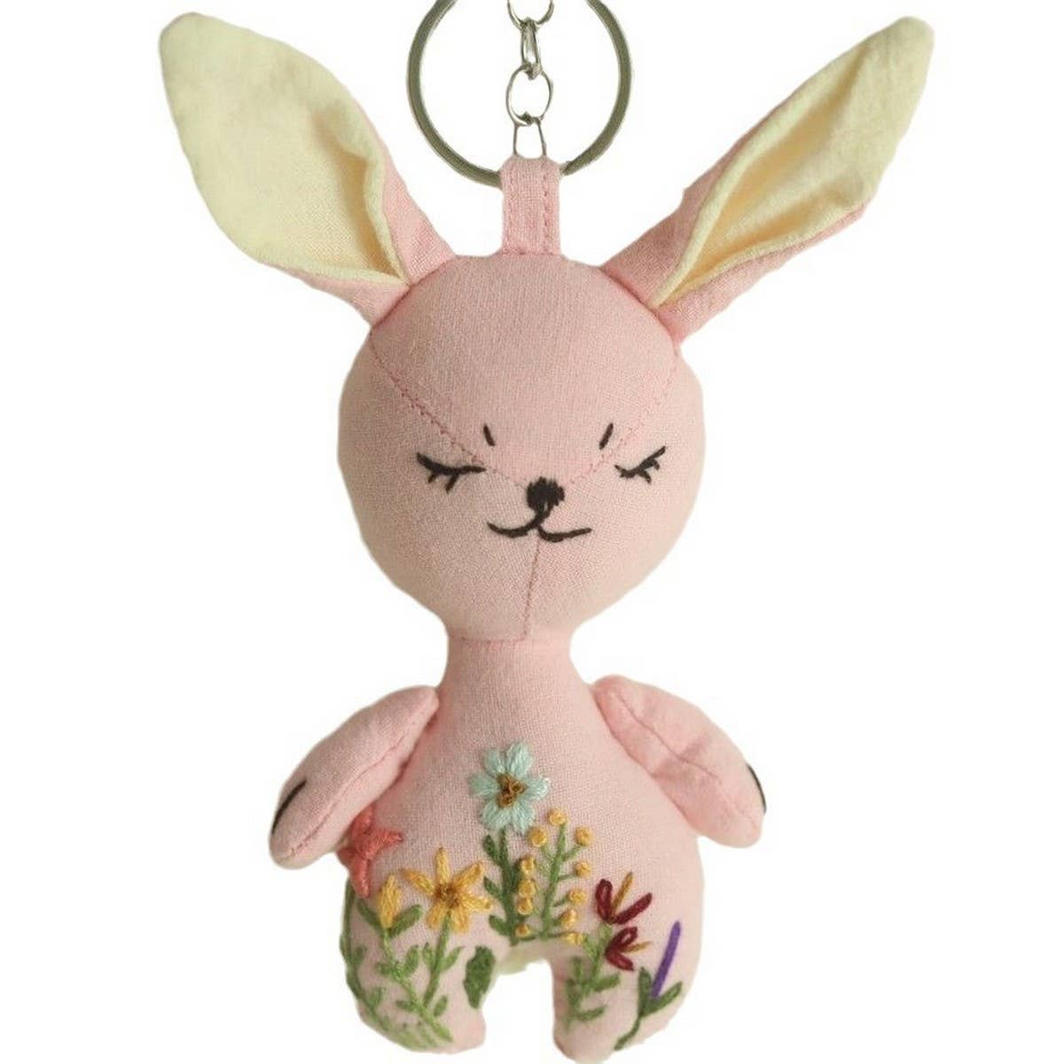 HAND EMBROIDERED CUTE PINK BUNNY PLUSH CHARM_CWMM6011