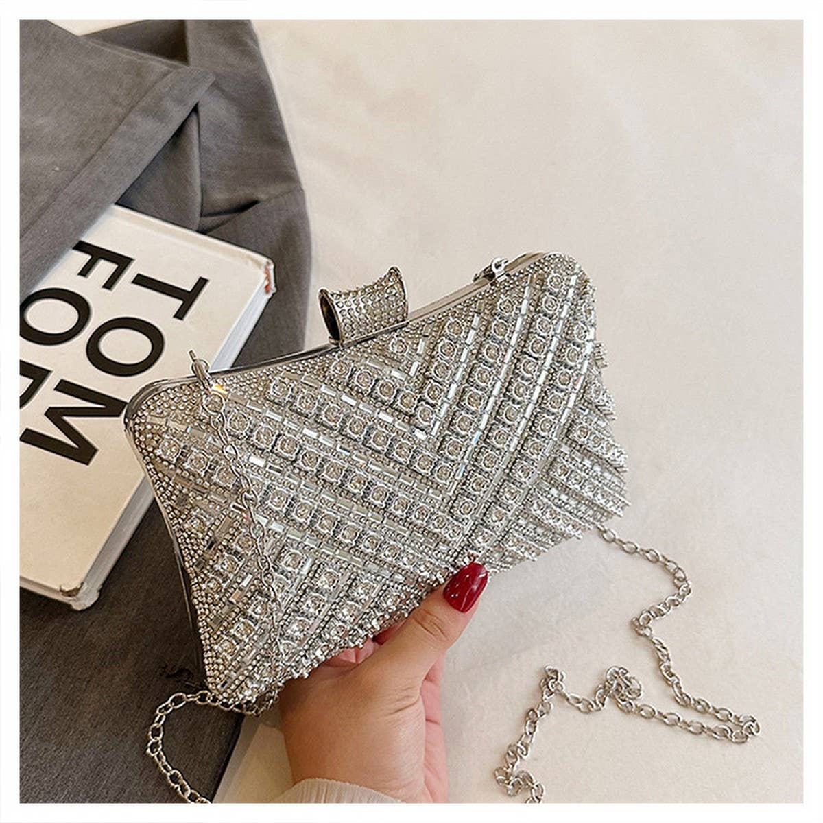 DIAMOND CLUTCH SMALL BAG CELEBRITY EVENING PARTY_CWAB3245