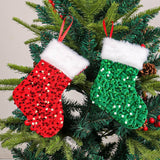 NEW PLUSH WHITE EDGE SEQUINED CHRISTMAS SOCKS_CWMS1439