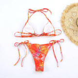 SEXY PRINTED BIKINI SET BACKLESS TIE SIDE SWIMSUIT_CWMW0242