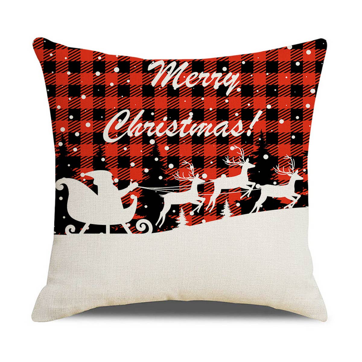 CHRISTMAS PLAID SNOWFLAKE PILLOWCASE_CWMM1403