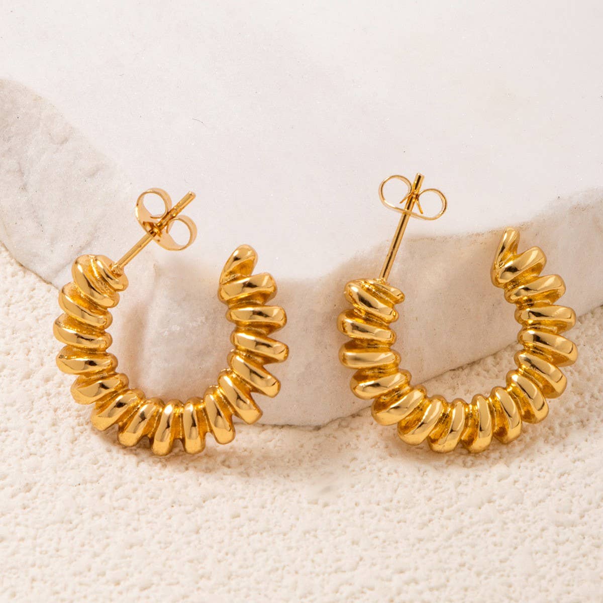 RETRO SIMPLE DESIGN STAINLESS STEEL EARRINGS_CWMM3600