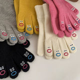 FINGERLESS SOLID COLOR KNITTED WOOL WARM GLOVES_CWAG0173