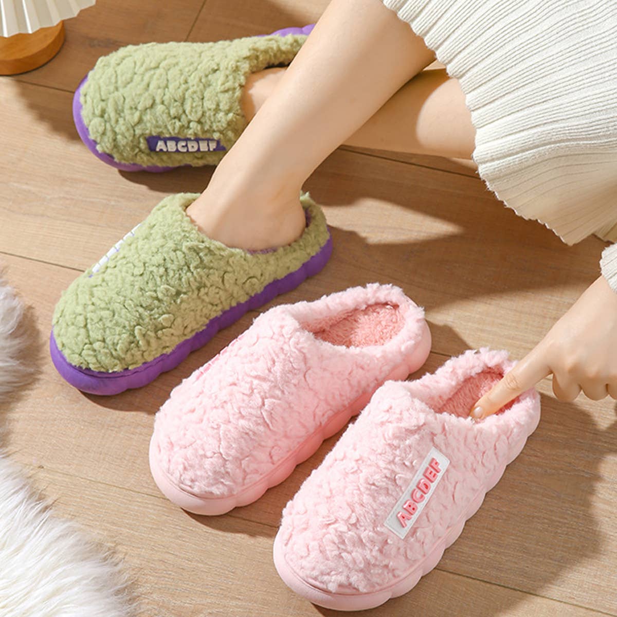 HOUSEHOLD NON SLIP LETTER WARM COTTON SLIPPERS_CWSHS0318