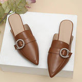 CASUAL POINTED TOE FLAT BOTTOM MULES_CWSHF0033