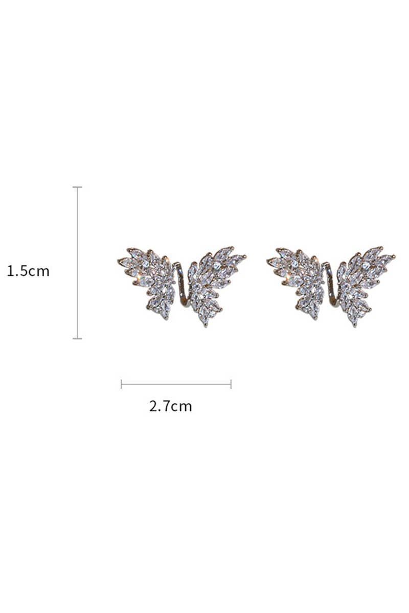 Women Fashion Exquisite Zircon Butterfly Earrings