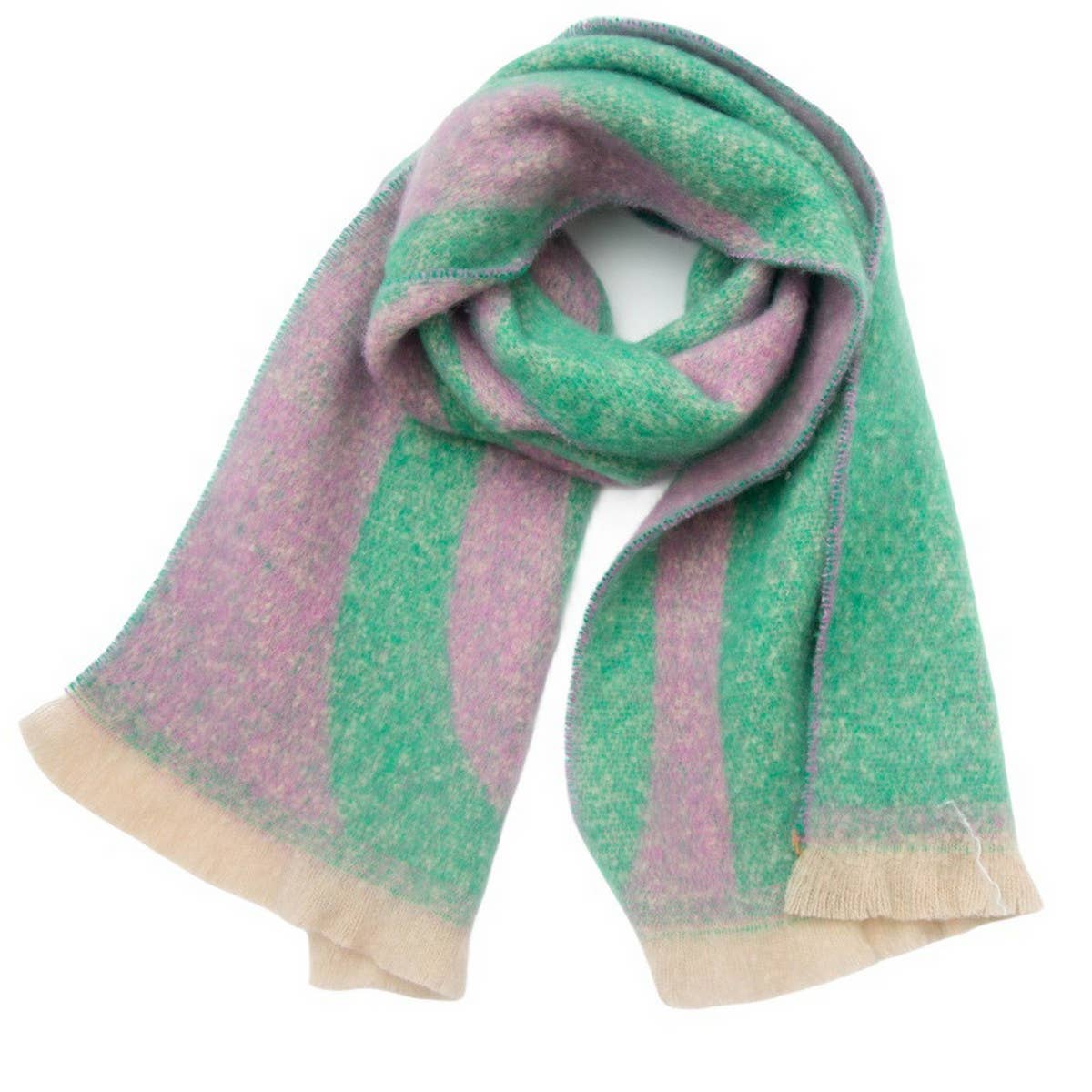 TEXTURED JACQUARD SCARF LOOP YARN WINTER WRAP_CWASC0871