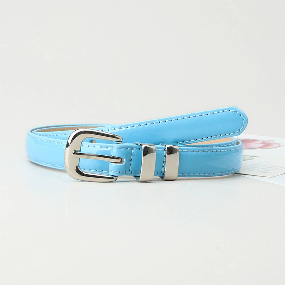 Cwabe0927_Simple Candy Color Thin Belt