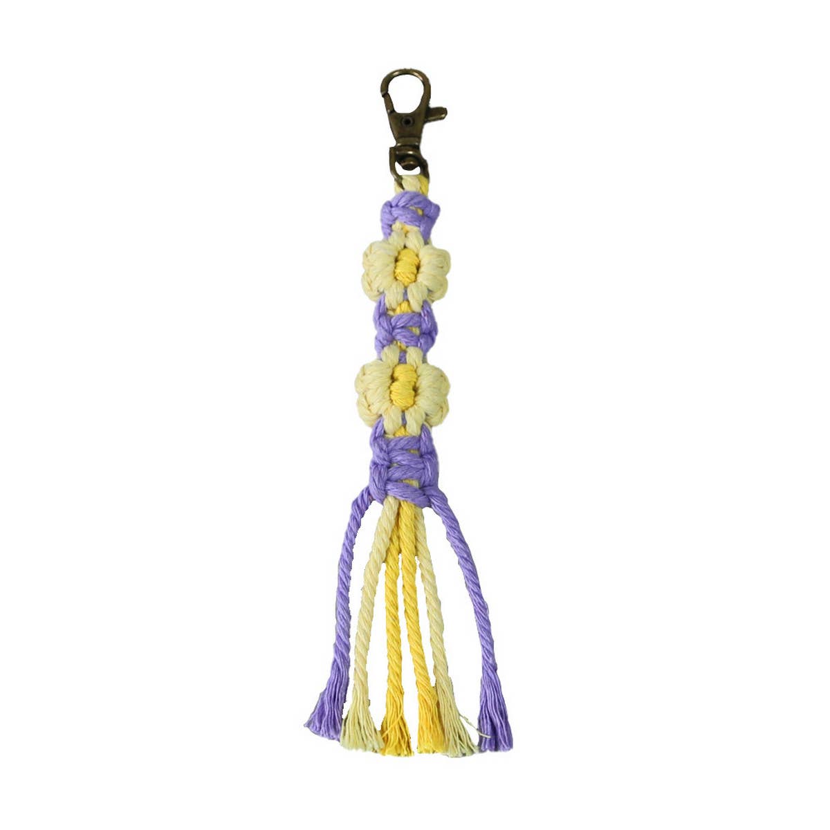 HANDMADE COTTON ROPE FLOWER WOVEN KEYCHAIN_CWMM1569