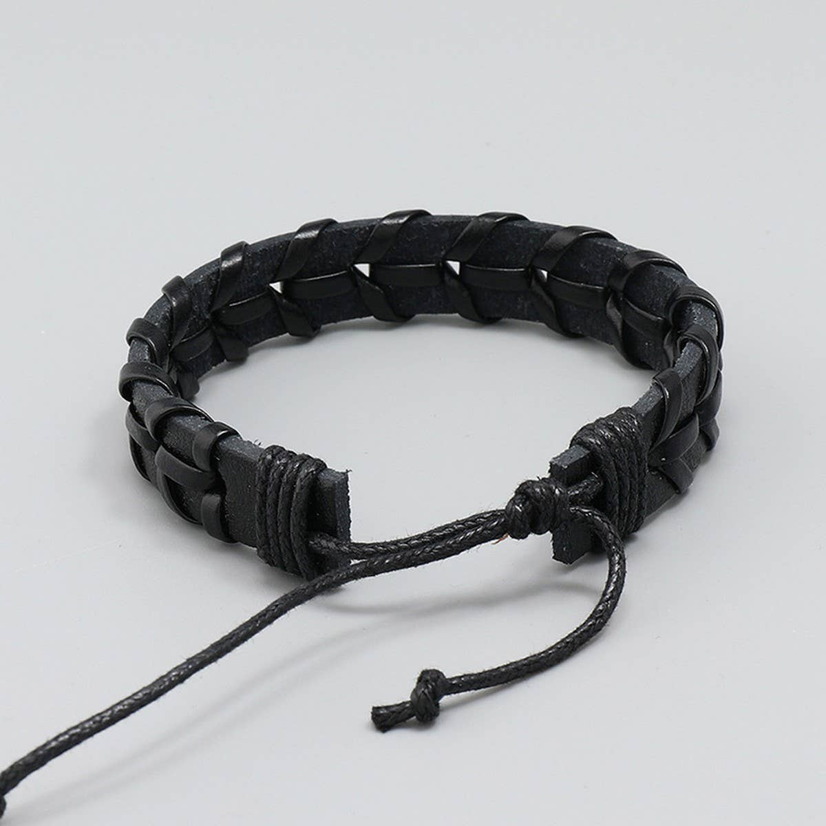 PERSONALIZED WOVEN VINTAGE LEATHER BRACELET_CWMM4463