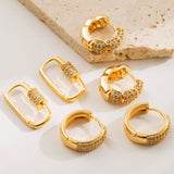 SQUARE HOOP EARRINGS GOLD PLATED UNIQUE DESIGN_CWMM8532