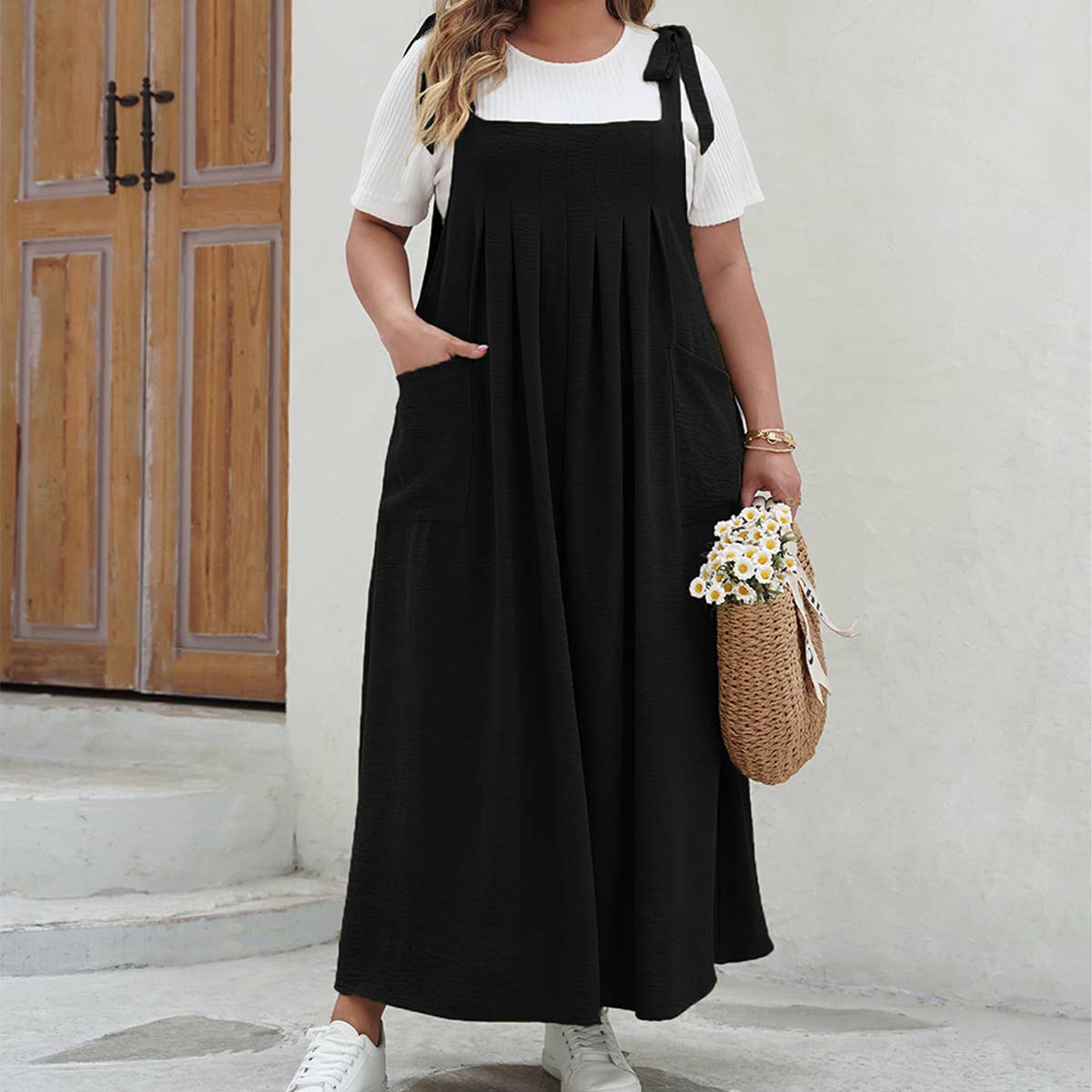 Womens Plus Size Solid Tank Romper Dress_Cwdmd5957