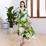 BANANA LEAF CROCHET FRONT BEACH COVER UP ROBE_CWMM6207