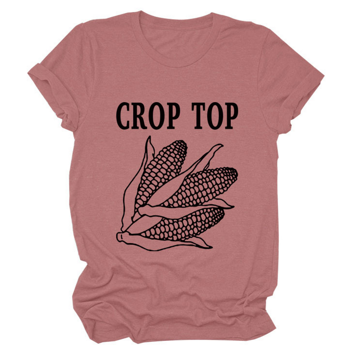 CORN LETTER PRINT TEE WOMEN S CASUAL T SHIRT_CWTTS1502