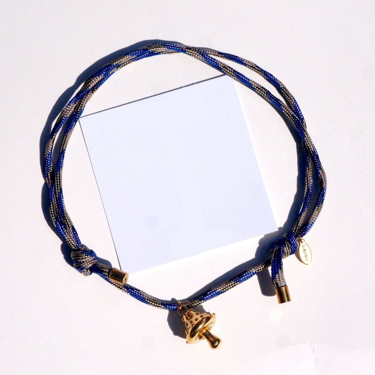 18K GOLD MUSHROOM NECKLACE ZIRCON INLAID CHARM_CWAJE4972