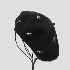 AUTUMN AND WINTER FASHION BOW HOT DIAMOND HAT_CWAH1933
