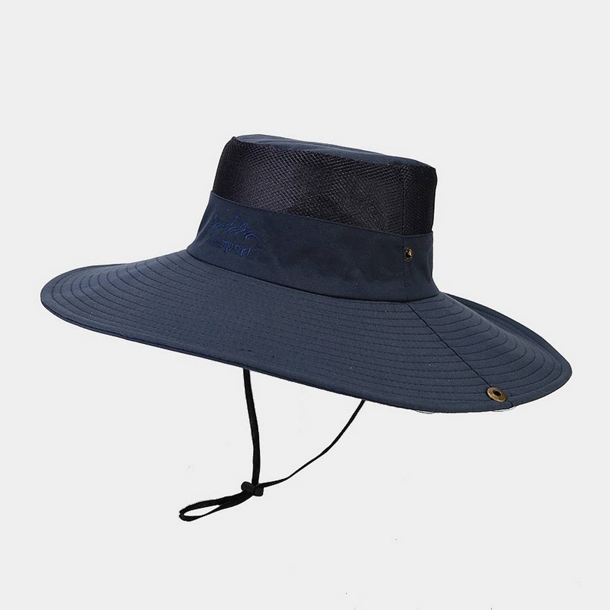 Wide Brim Quick Dry Sun Hat With Embroidery_Cwah3890