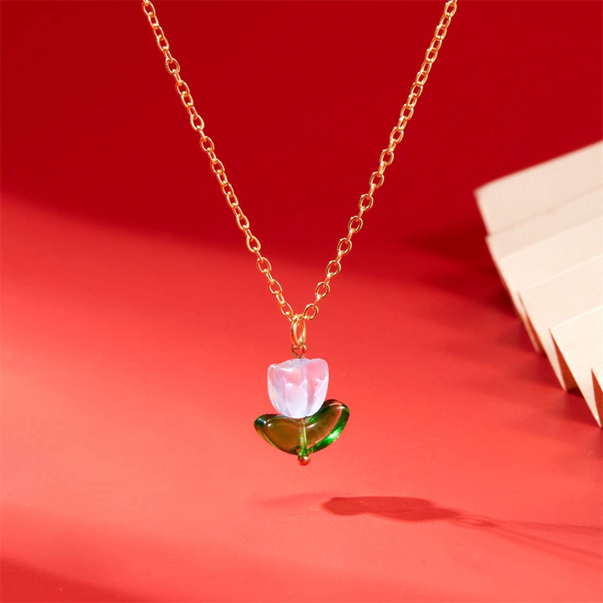 SIMPLE FLOWER TULIP NECKLACE_CWAJE2441