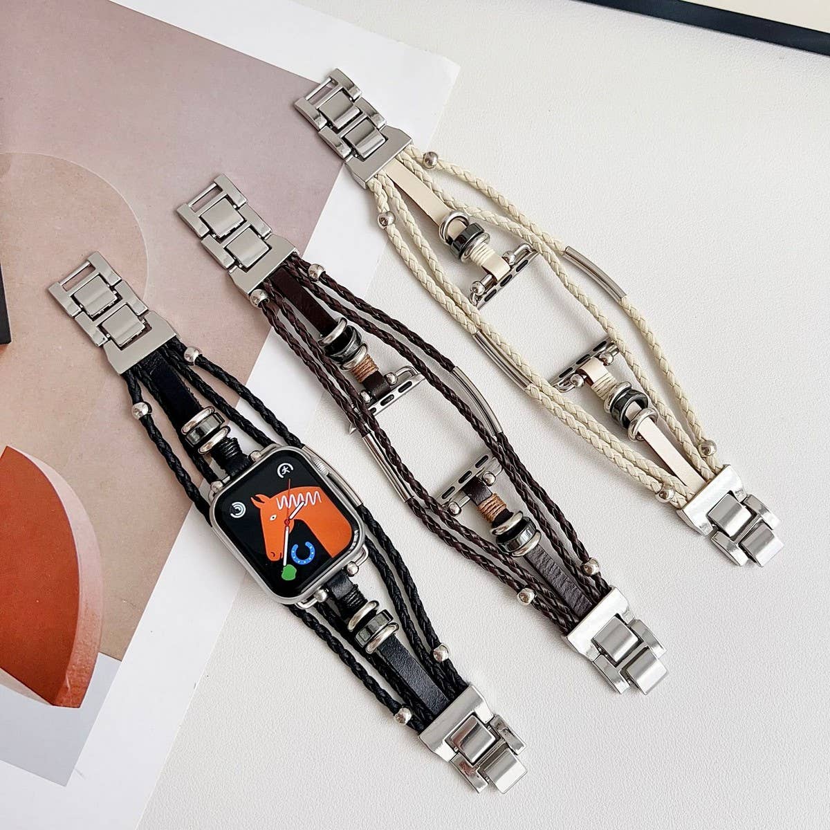 Bohemian Style Iwatch9 Genuine Leatherven Strap_Cwww0067