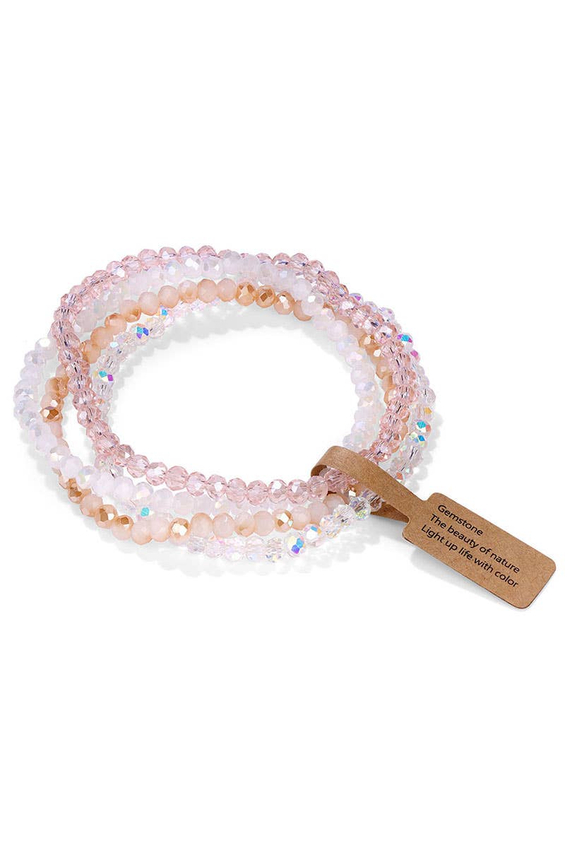 Cwaje1185_Glass Bead 4 Set Bracelet