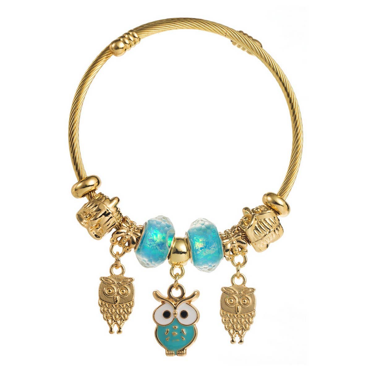 ADJUSTABLE OWL BUTTERFLY CHARM COUPLE BRACELET_CWMM8482