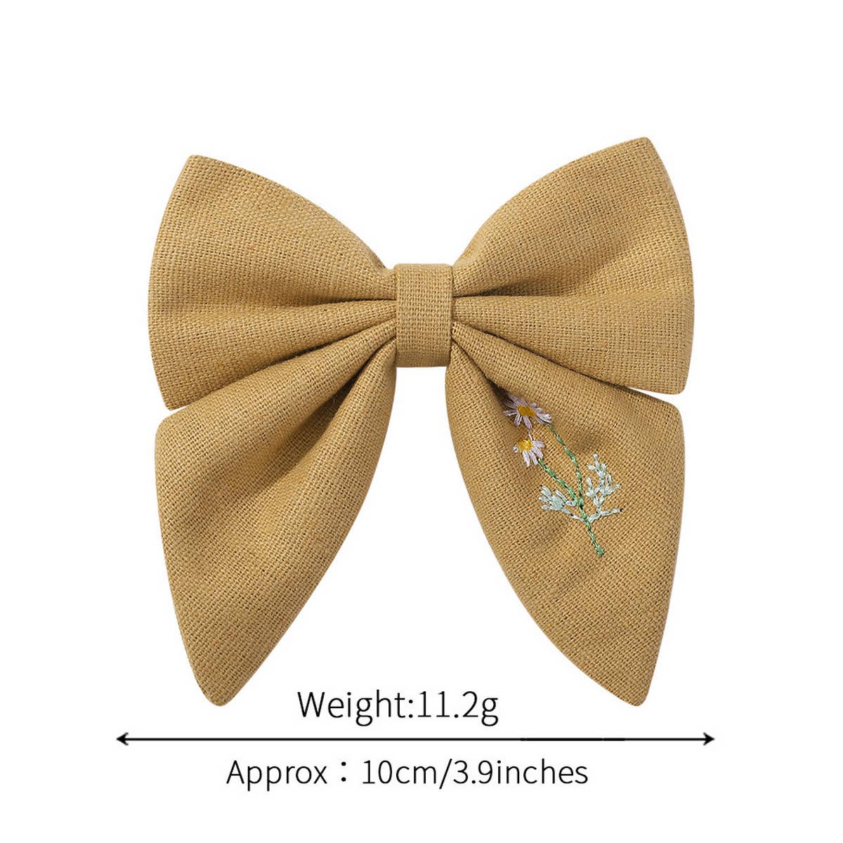 CHILDRENS EMBROIDERED FLORAL BOW HAIRPIN_CWAHA2352