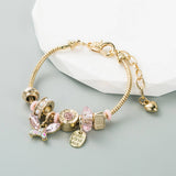 Trendy Diy Butterfly Crystal Alloy Bracelet_Cwmm8486