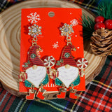 ALLOY DIAMOND CHRISTMAS EARRINGS AND PENDANT SET_CWMM2622