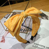 BOW KNOT WIDE BRIMMED FRESH STRIPED HEADBAND_CWAHA2566