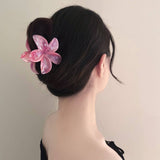 MINT PLUMERIA ACRYLIC HAIR CLAW TIE DYE CLIP_CWAHA2638