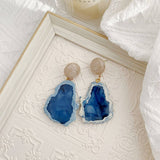 RETRO HAZE BLUE MARBLE EARRINGS_CWAJE1631