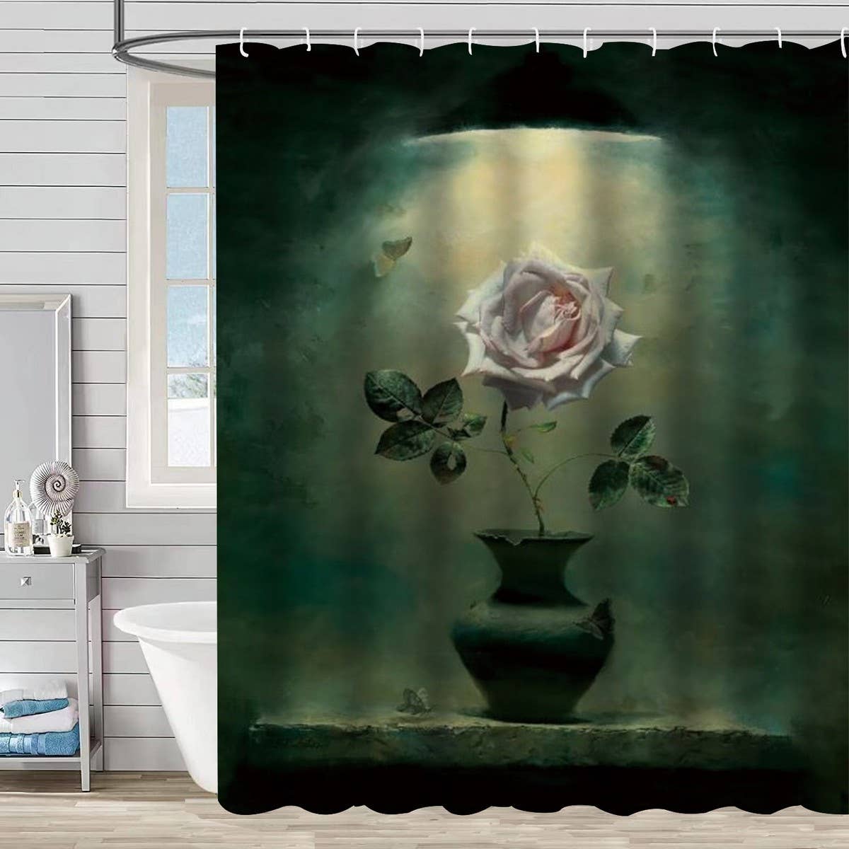 FLOWER BATHROOM ISOLATION SHOWER CURTAIN_CWMM1801