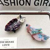 NEW CREATIVE OWL GRASSHOPPER ACETATE HAIR CLIP_CWAHA5718