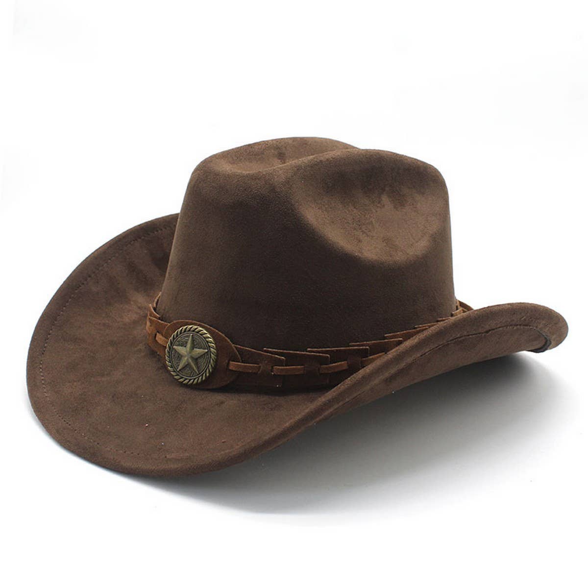 FAUX SUEDE FELT COWBOY HAT MENS CLASSIC FEDORA_CWAH2510