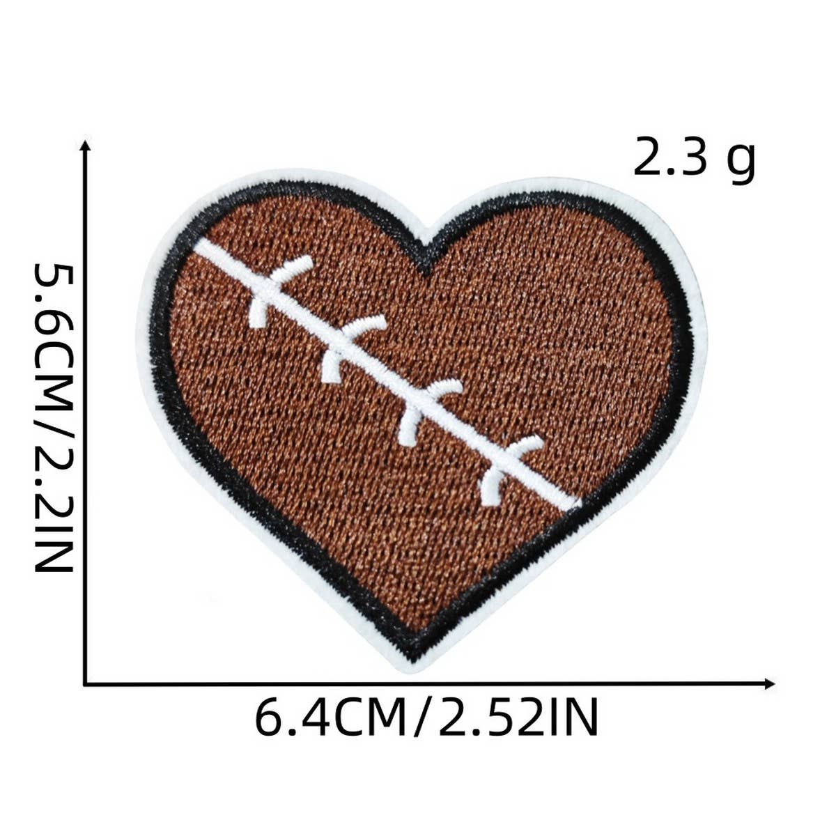 FOOTBALL BADGE HEART ACCESSORY PATCH_CWMM4055