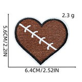 FOOTBALL BADGE HEART ACCESSORY PATCH_CWMM4055