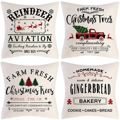 GOLD CHRISTMAS PRINT PILLOWCASE_CWMM1394
