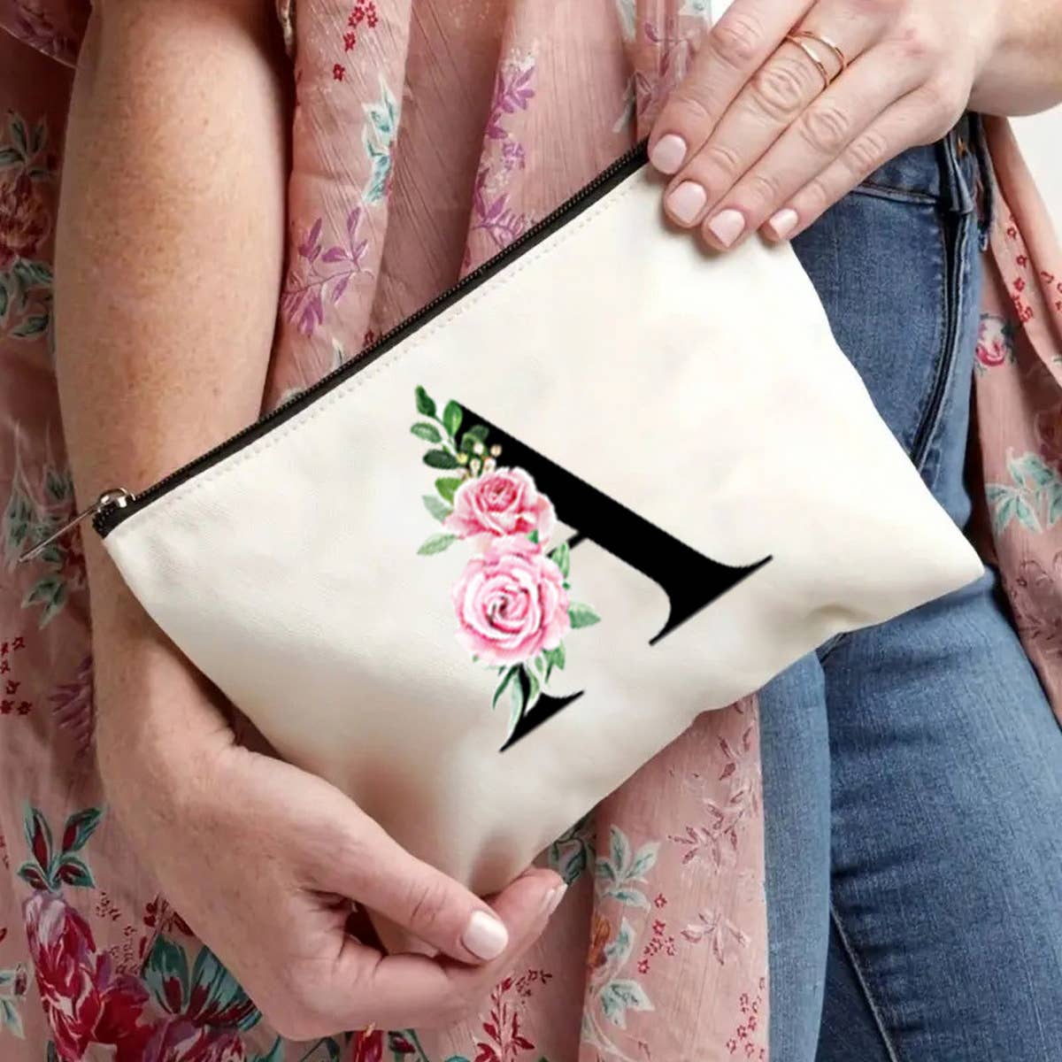 SIMPLE DOUBLE SIDED PRINTED ZIPPER COSMETIC BAG_CWAB2251