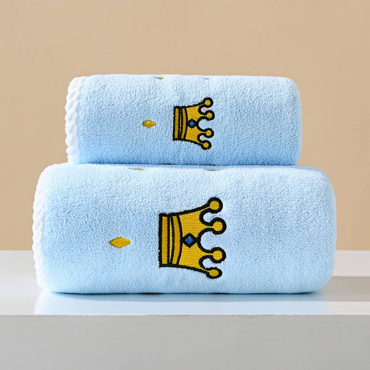 EMBROIDERED THICK CORAL FLEECE BATH TOWEL SET_CWMM2328