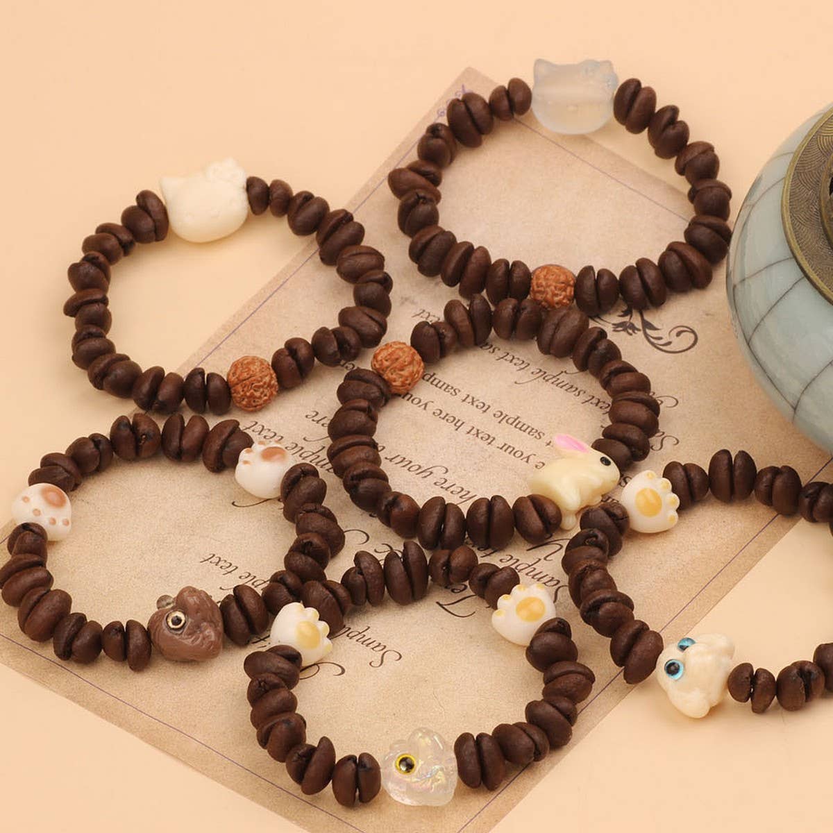 CARTOON CUTE NATURAL WOODEN BEADS BRACELET_CWAJE3976