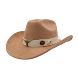 Western Ethnic Suede Cowboy Fedora Jazz Hat_Cwah04426