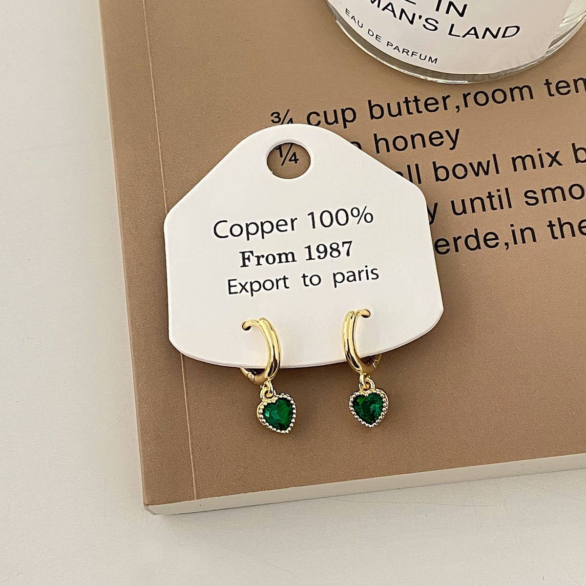 Valentines Day Zircon Heart Pendant Earrings