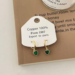 Valentines Day Zircon Heart Pendant Earrings