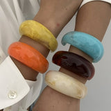 Textured Irregular Acrylic Cuff Bracelet_Cwmm3087