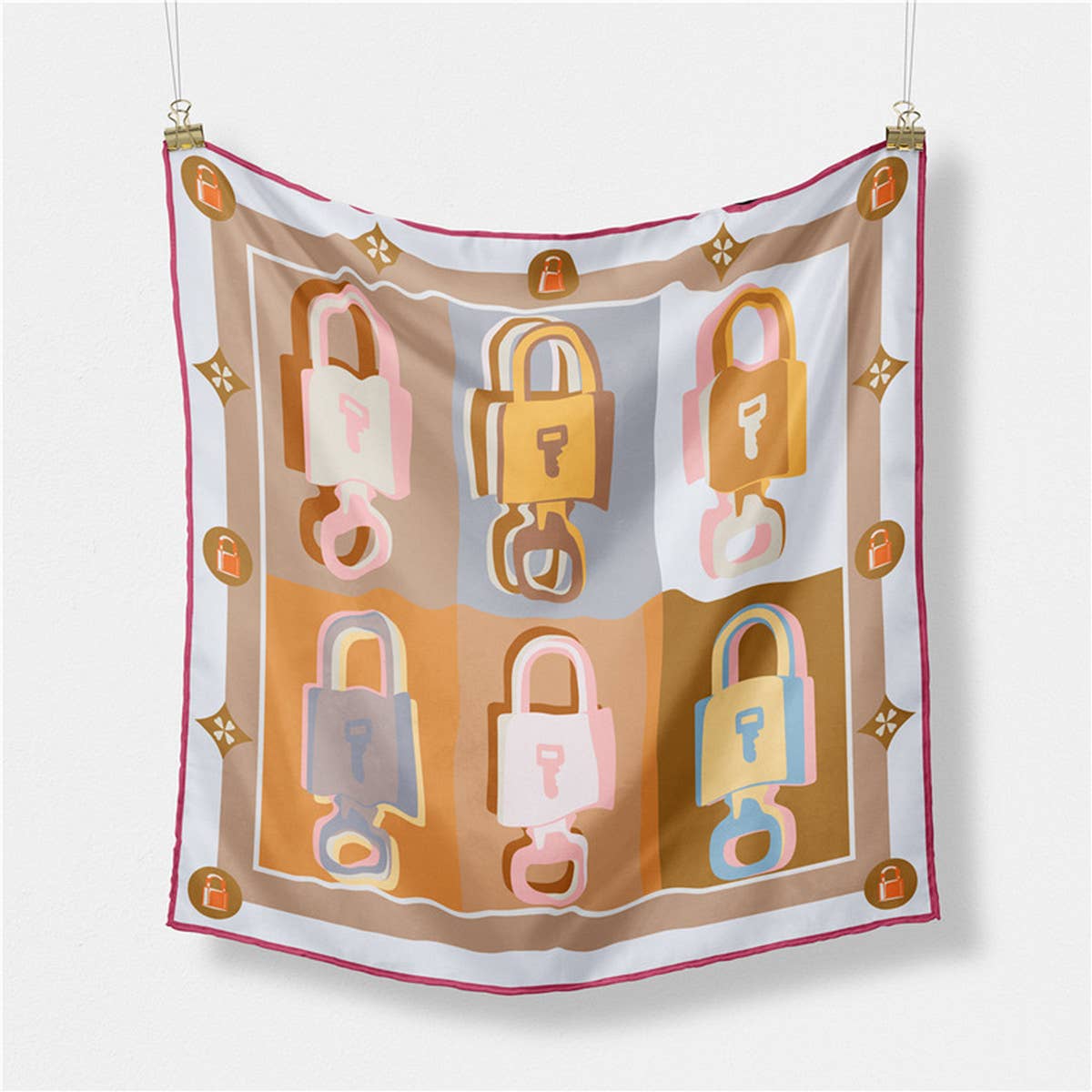 New Color Block Printed Square Scarf_Cwasc0664