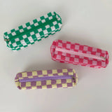 SIMPLE CHESSBOARD PLAID PENCIL CASE COSMETIC BAG_CWAB1042