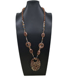 LEOPARD PRINT ACRYLIC LONG HANDMADE NECKLACE_CWMM4565