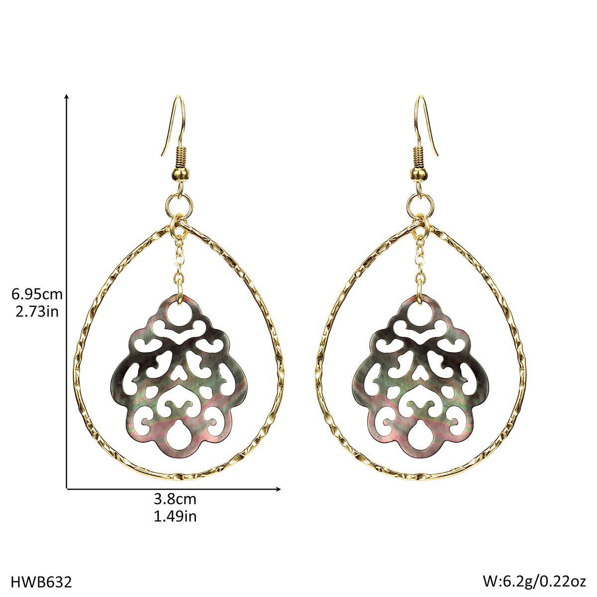 NATURAL SEA SHELL FLOWER SHAPED HOLLOW EARRINGS_CWMM4319